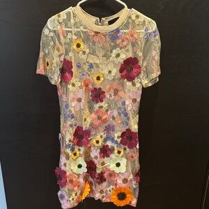 Vici Floral Embroidered Dress - Multicolor